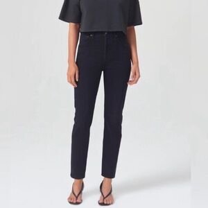 AGOLDE Riley Long Straight Jeans Compilation Black Wash Size 24